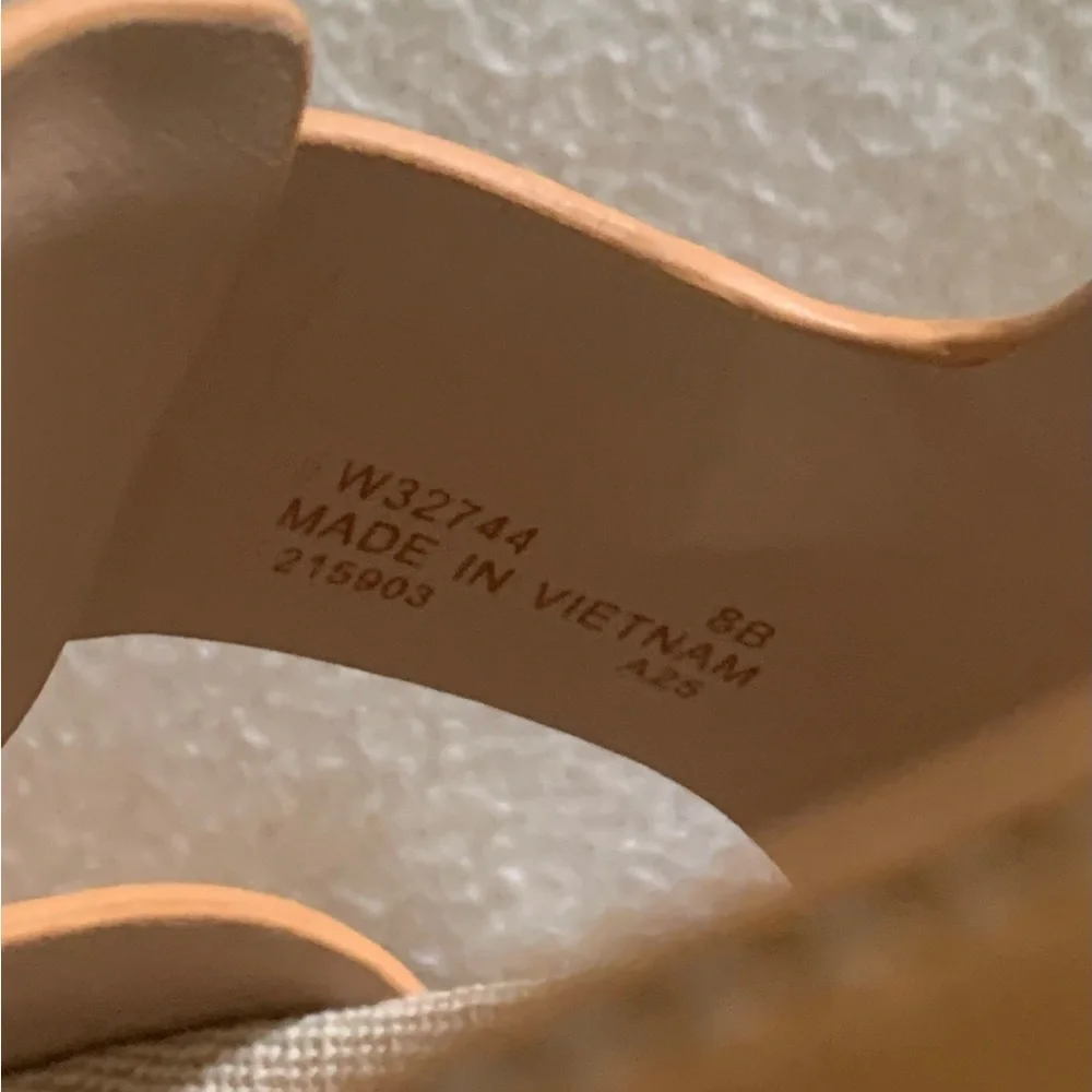 COLE HAAN Marlee Fisherman Footbed Sandals Leather Womens Tan Sz 8 B Open Toe